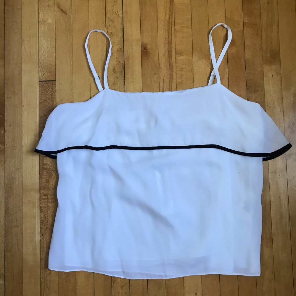 Alice + Olivia White Silk Tank